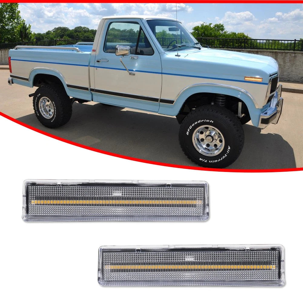 Amber LED Front Fender Side Marker Lights for Ford Bronco F150 F250 F350