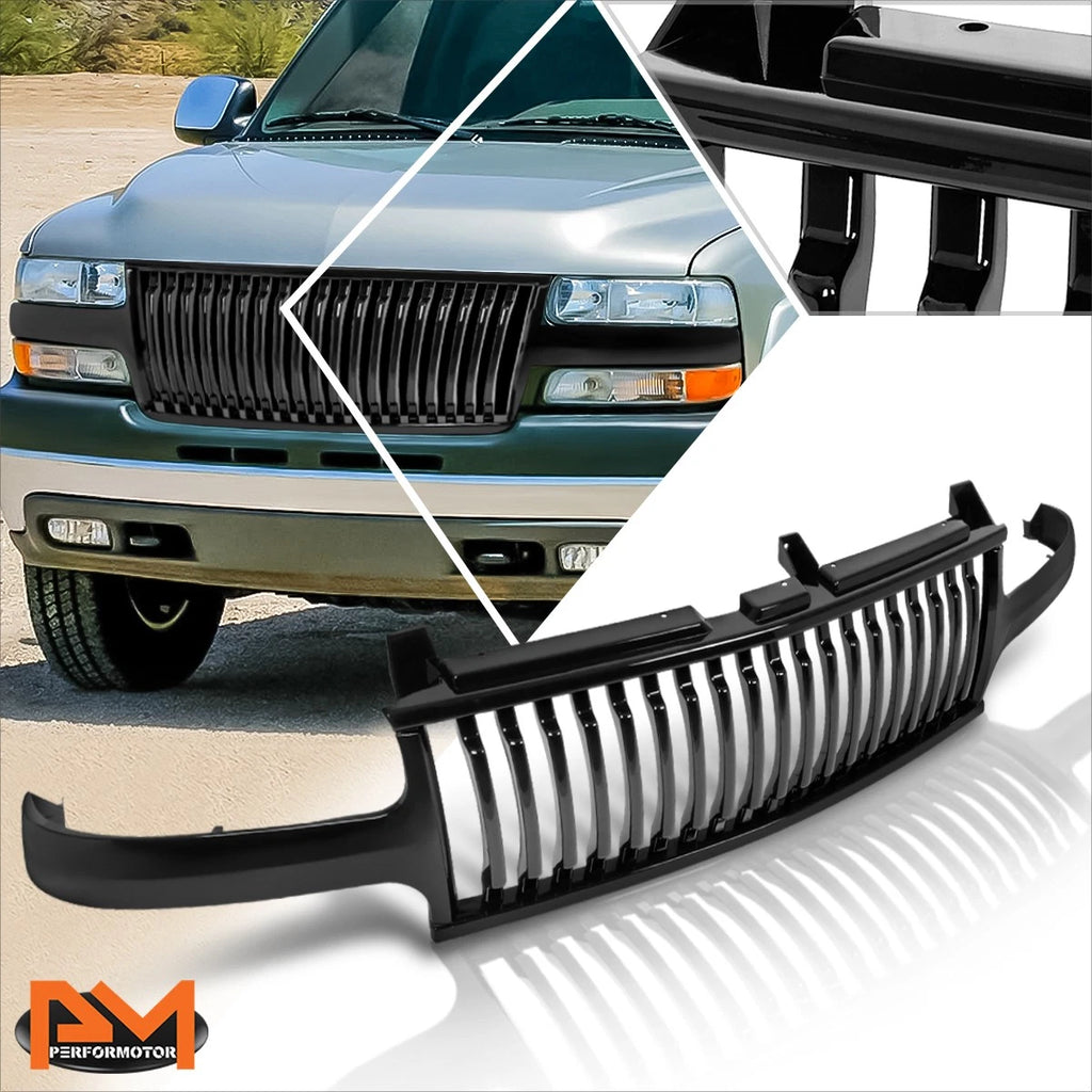 Vertical Fence Style Front Bumper Grille for Silverado 1999–2002, Tahoe 2000–2006, Black