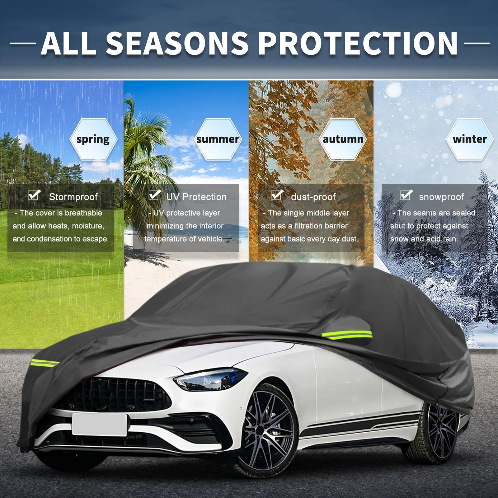 Waterproof 210D-PU Car Cover for Mercedes-Benz C-Klasse W206 (2014–2023)