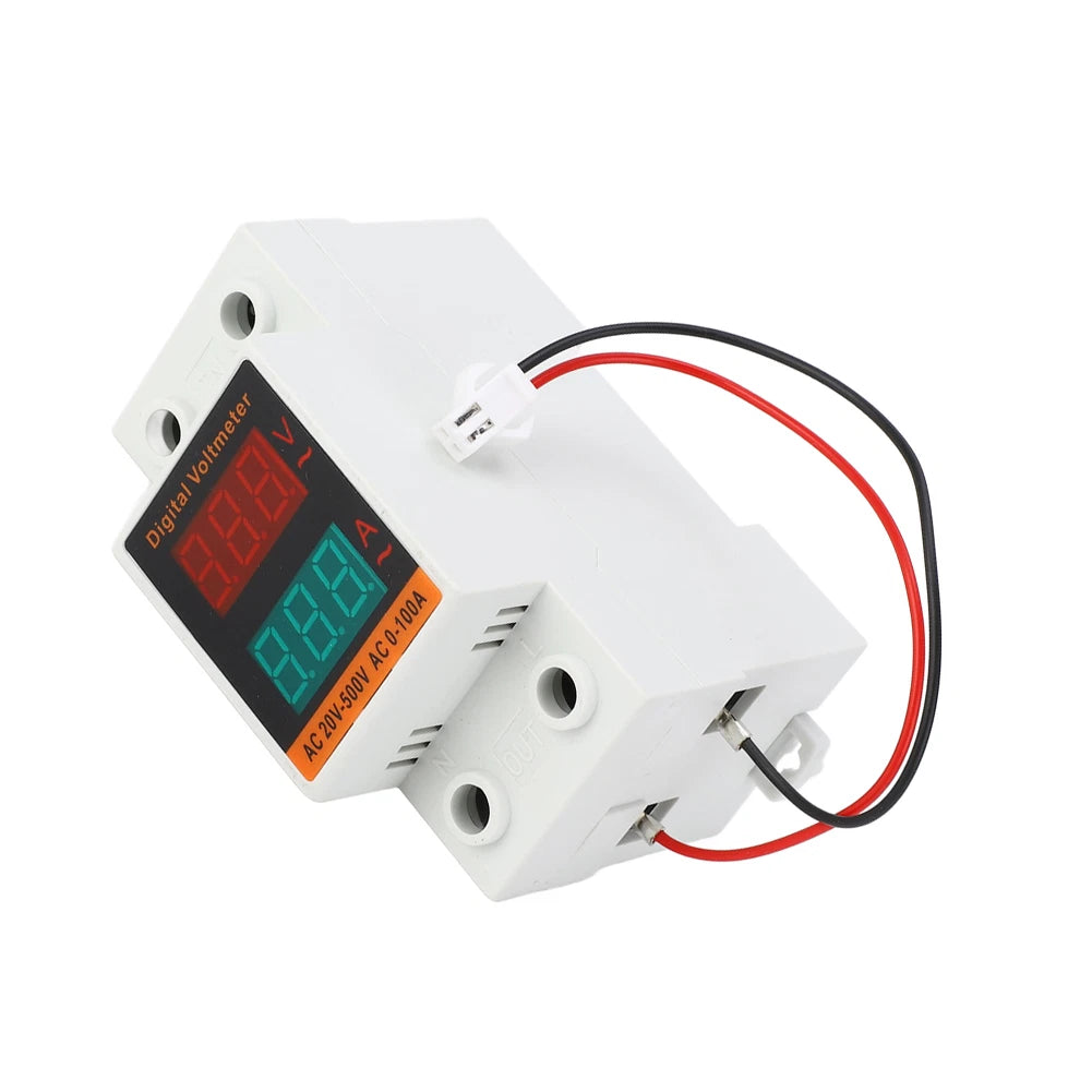 Digital AC Ammeter/Voltmeter C45-2042VA for DIN Rail (85x50x37mm)