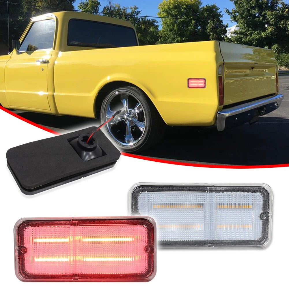 2X Clear LED Rear Side Marker Lights for Chevy GMC C/K Trucks Suburban