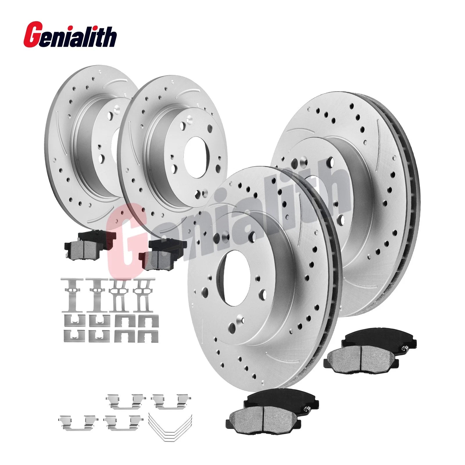 Set of 2 Front & Rear Brake Rotors Pads for Honda Civic (2012)