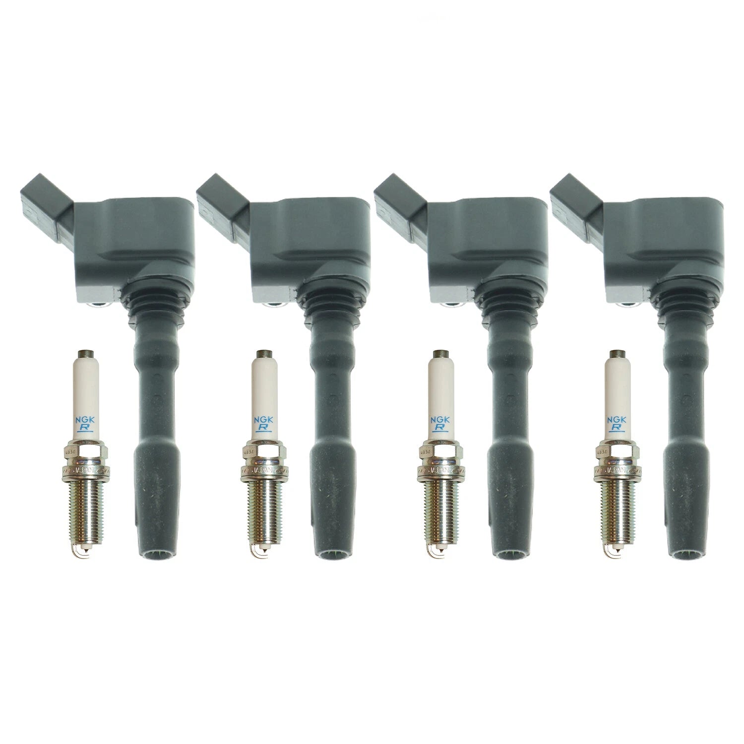 Set of 4 Ignition Coils & Spark Plugs for Audi A3 A4 (2010–2016)
