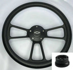 Billet Black Steering Wheel with Bowtie Horn for 1969–1994 Camaro Impala