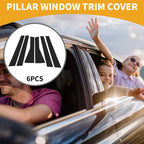 6 Pcs Door Pillar Window Trim for Subaru Forester (2019–2023) Black