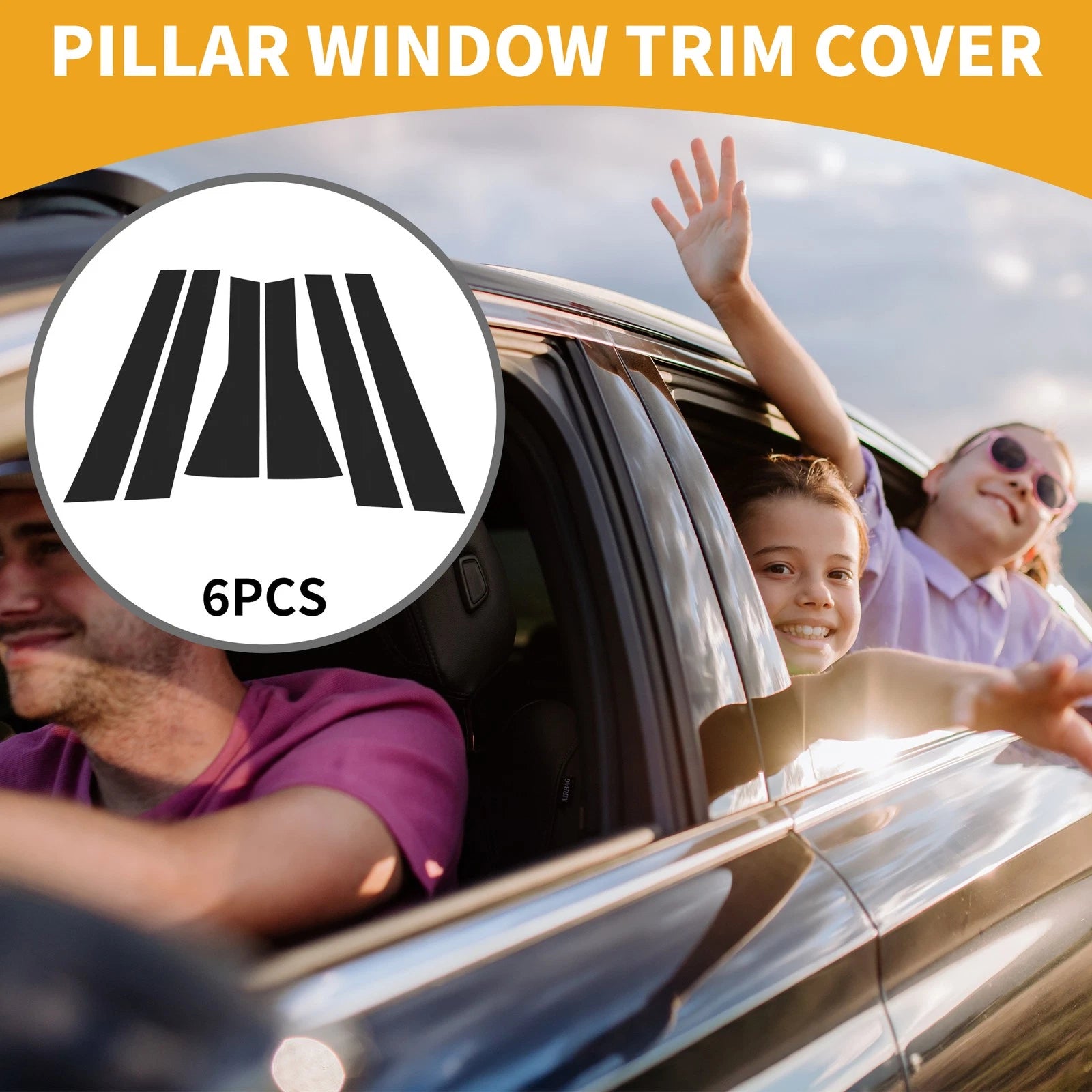 6 Pcs Door Pillar Window Trim for Subaru Forester (2019–2023) Black