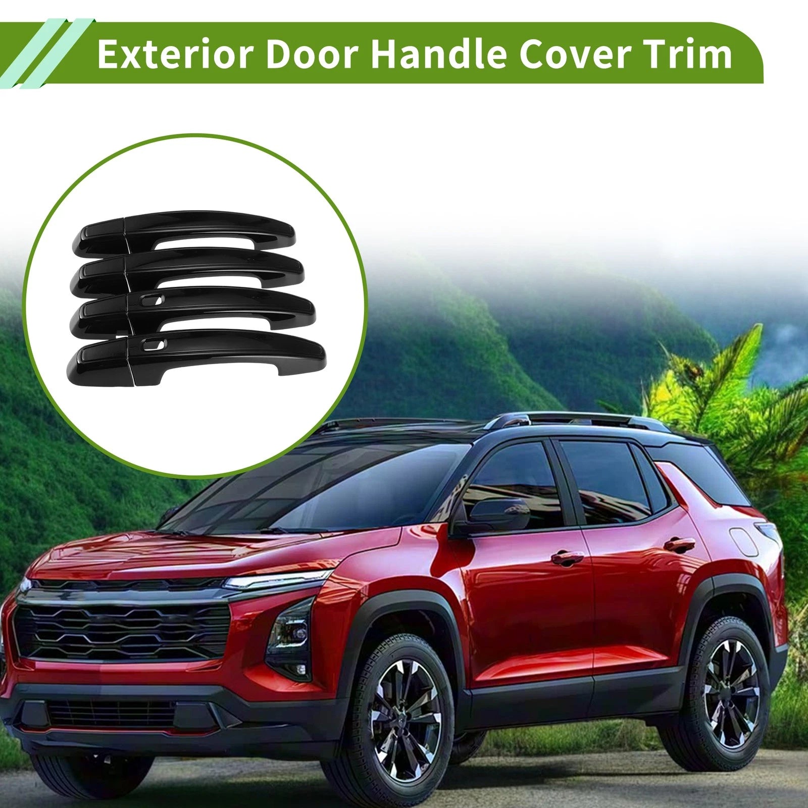 Exterior Door Handle Cover Trim for Chevrolet Equinox (2018–2023) Glossy Black