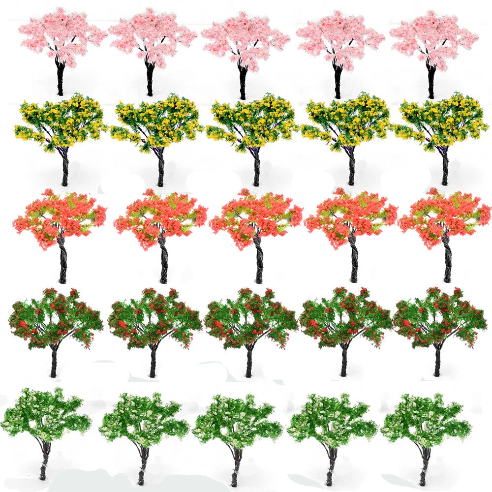20pcs Cherry Blossom Model Trees for Garden Scenery