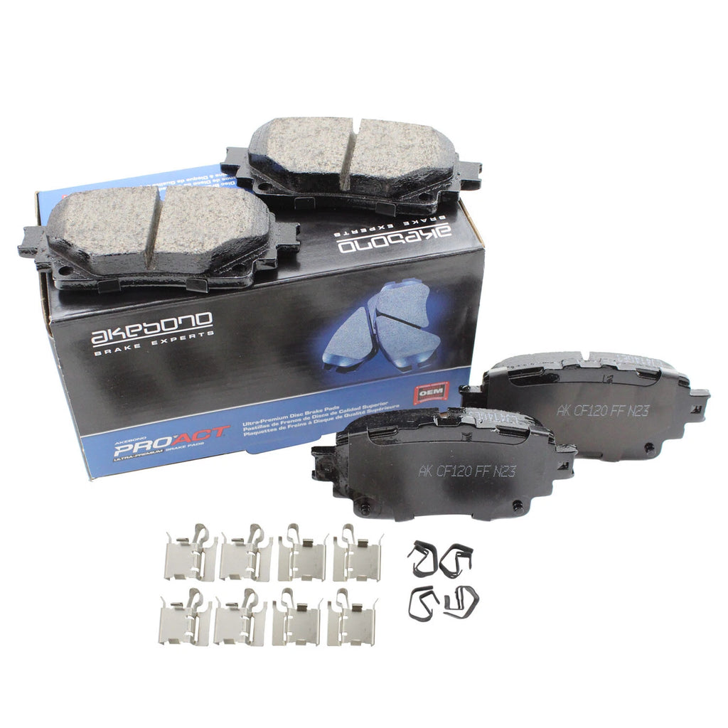 Set of 4 Akebono ProACT Rear Ceramic Brake Pads for Toyota Corolla Highlander Sienna (2014–2021)