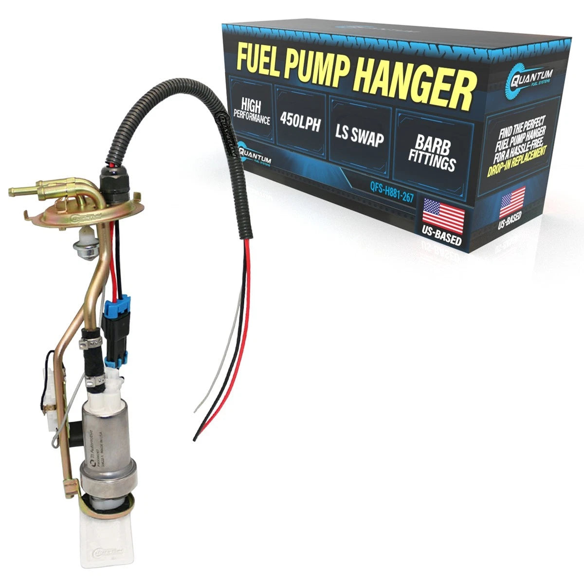 QFS 450LPH Fuel Pump Hanger + Send Unit for 1973-1991 Chevy GMC Squarebody