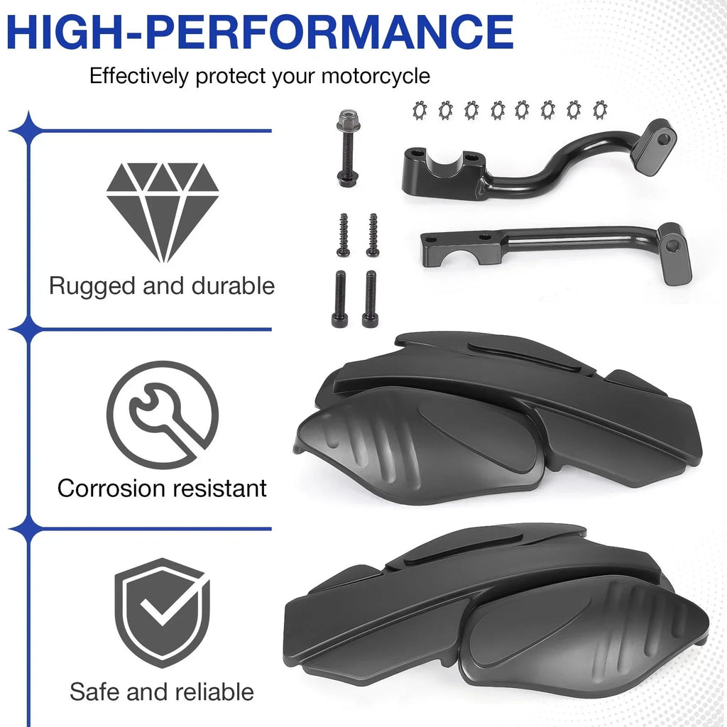 2 x Hand Guards & Bracket Mount Kit for Polaris Sportsman 850 Black (2015–2024)