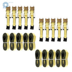 Set of 10 Ratchet Tie-Down Straps with Flat Hooks (30 Feet)