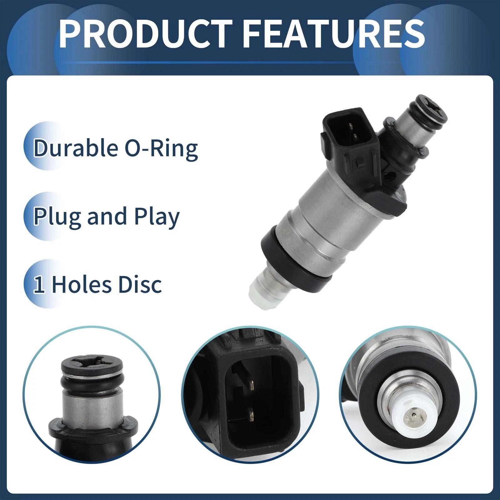 Fuel Injector No. 06164-P2J-000 for Honda Civic EX (1996–1998) 1.6L Black