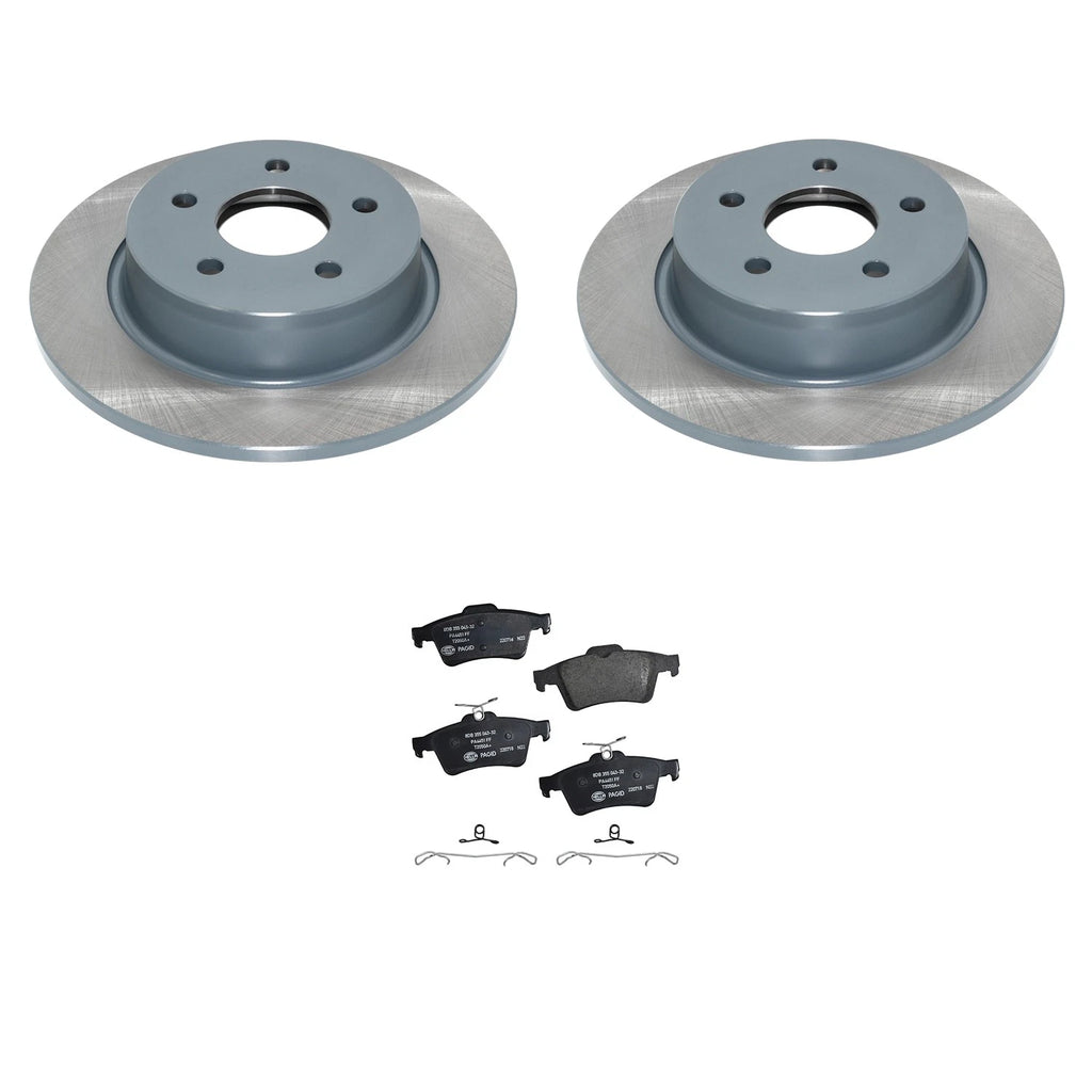 DuraGo Rear Rotors & Hella Ceramic Disc Brake Pads Kit for Ford Escape (2013–2019)