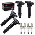 Set of 4 Ignition Coils & Spark Plugs for Yamaha Wave Runner VX Cruiser (2006–2019)