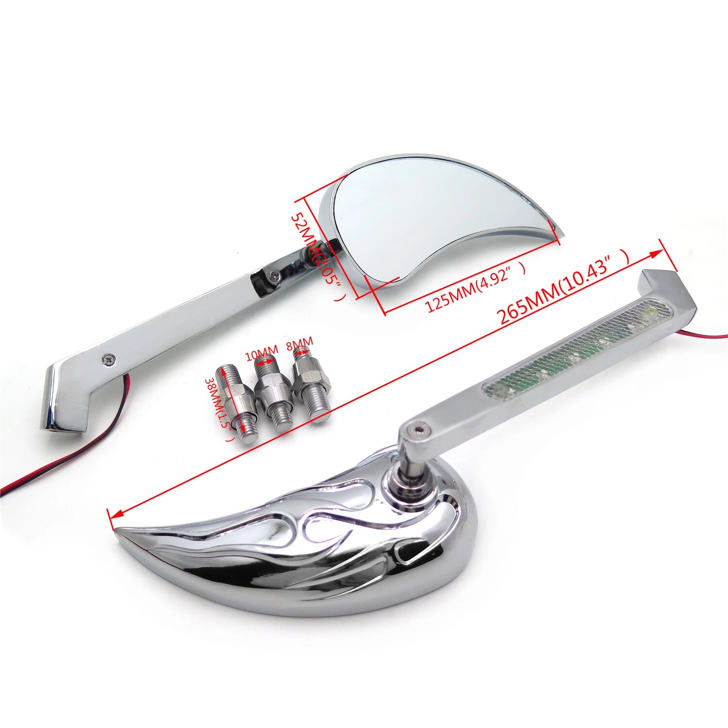 Raindrop LED Turn Signal Mirror for Yamaha Cruiser (All Years)