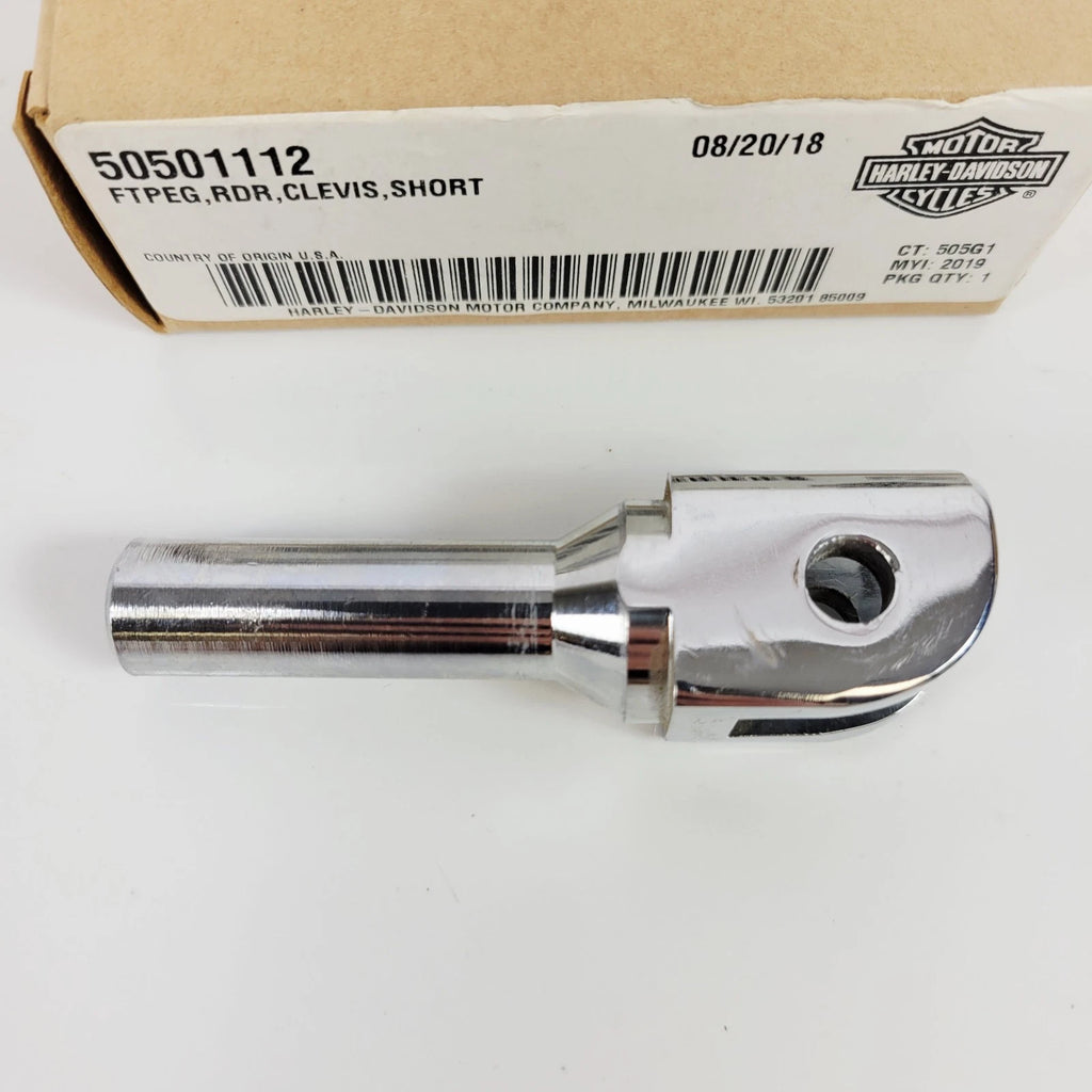 Short Chrome Foot Peg Rest Clevis for Harley-Davidson (OEM 50501112)