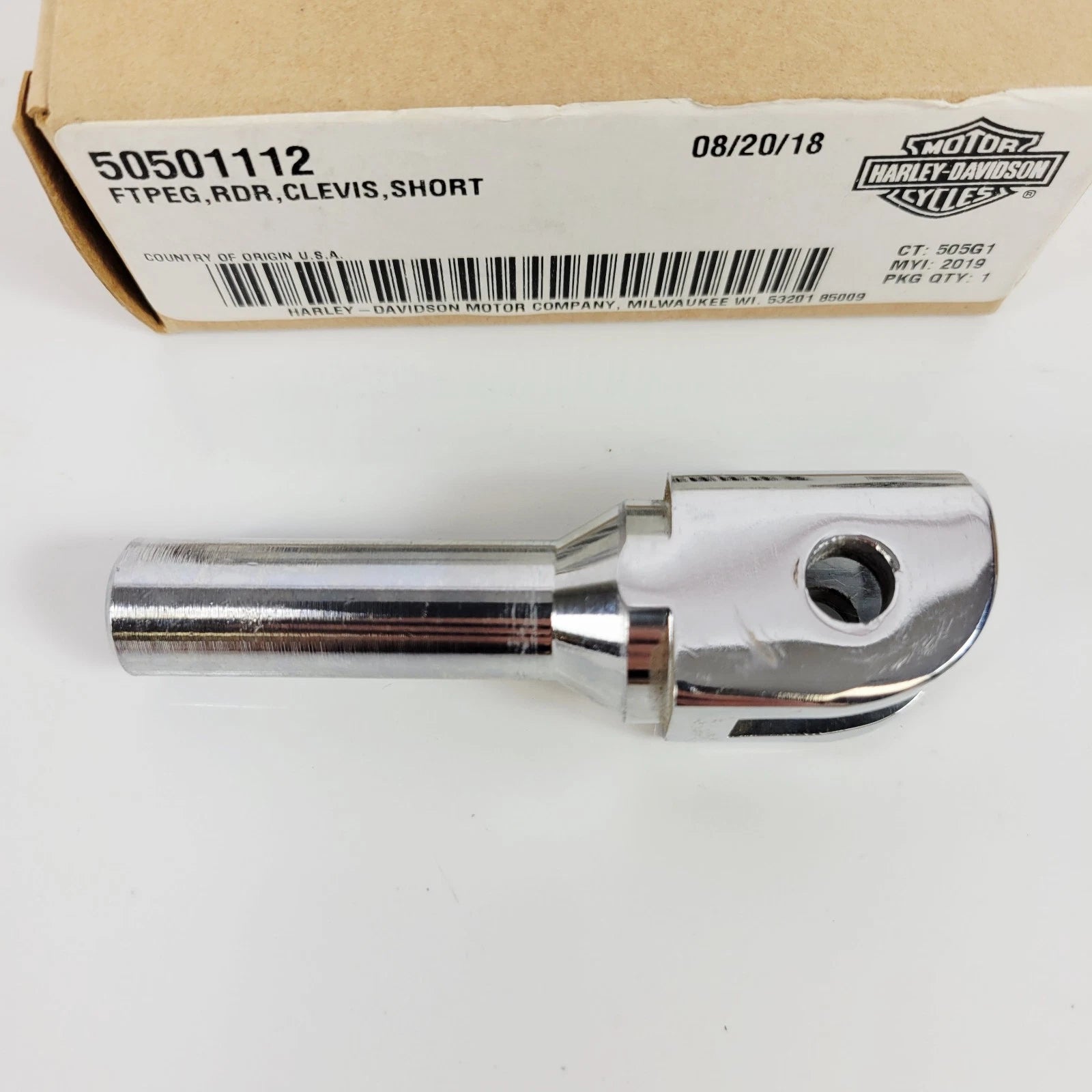 Short Chrome Foot Peg Rest Clevis for Harley-Davidson (OEM 50501112)