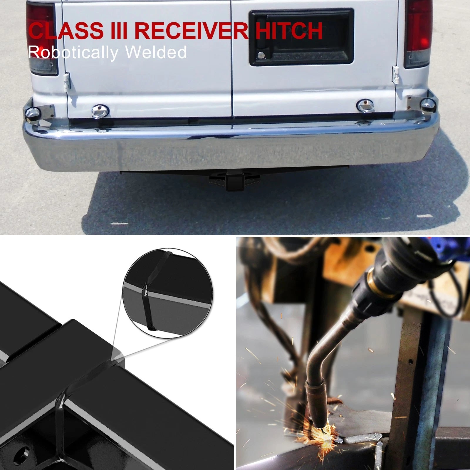 2 Inch Trailer Hitch Receiver for Ford E-150 E-250 E-350 (2003-2014)