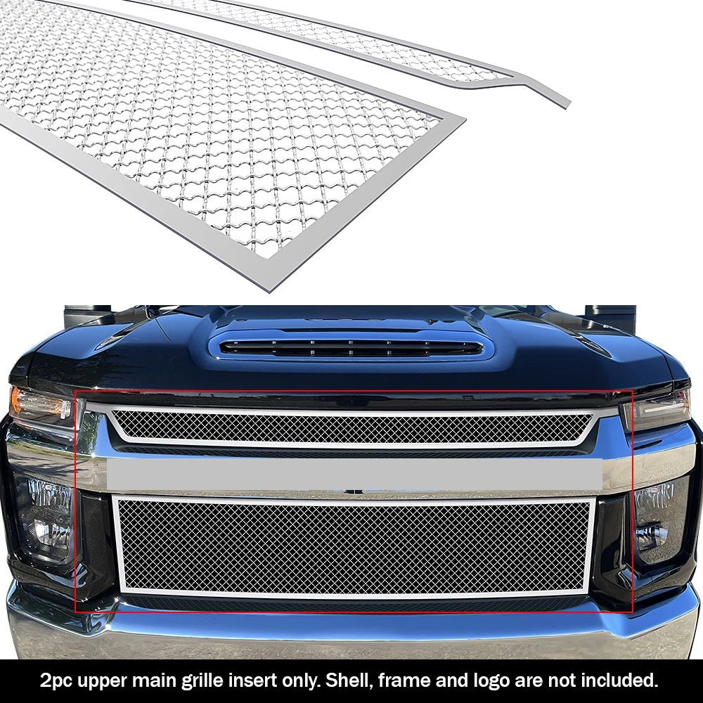 Stainless Chrome Mesh Grille Insert for Chevy Silverado 2500/3500 (2020-2023)