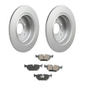 Set of 4 Hella Rear Rotors & Akebono EURO Ceramic Brake Pads for BMW E34 (1988–1995)