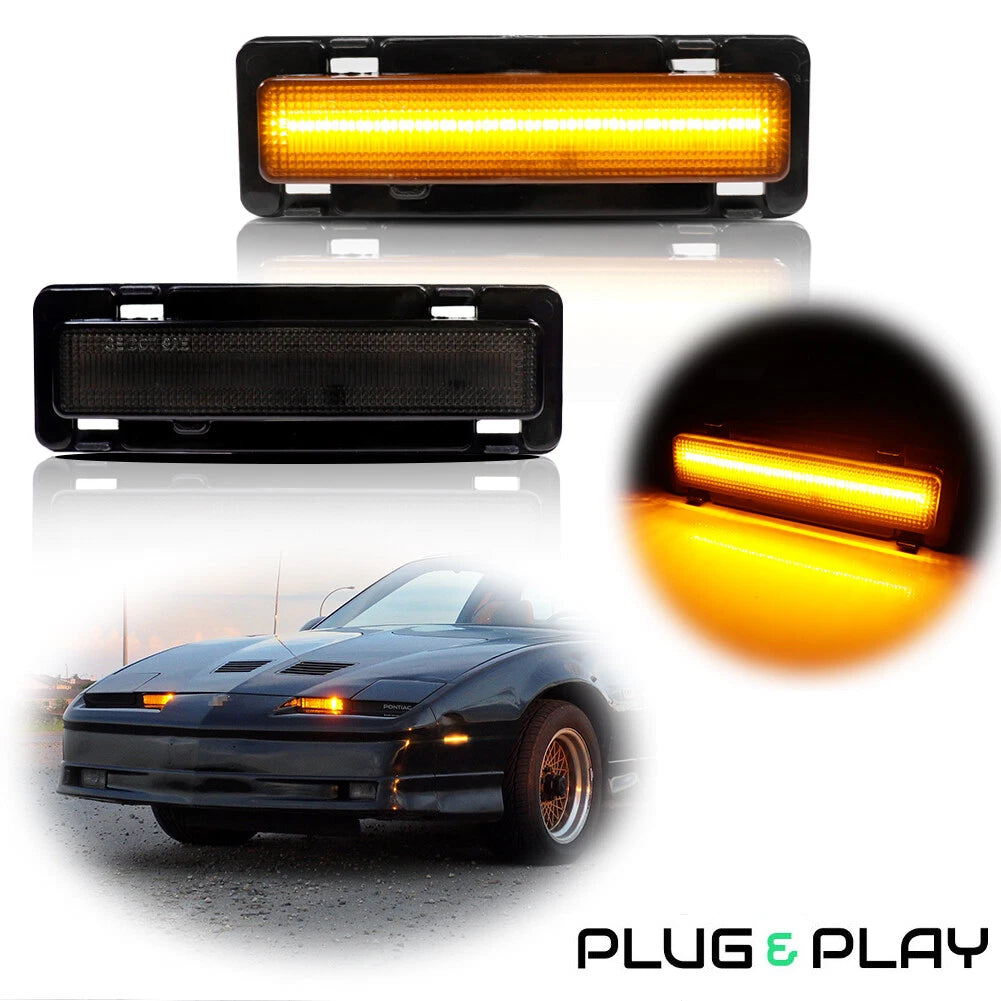 Smoked Lens Front Side Marker Lights for Chevy Camaro, Pontiac Firebird
