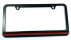 License Plate Frame Thin Red Line Matte Black for Firefighter Pickup SUV (USA)