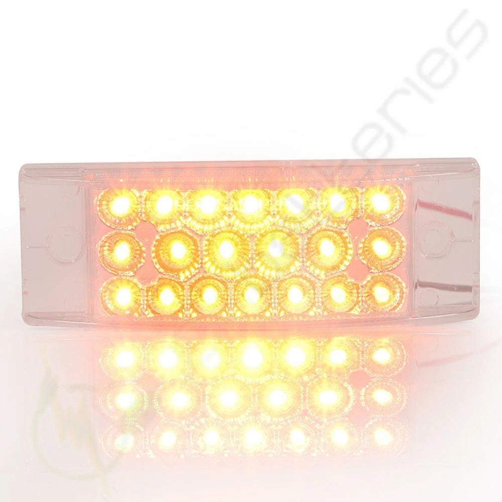 Set of 4 Clear Lens Red Amber Side Marker Turn Signal Lights for Truck Trailer