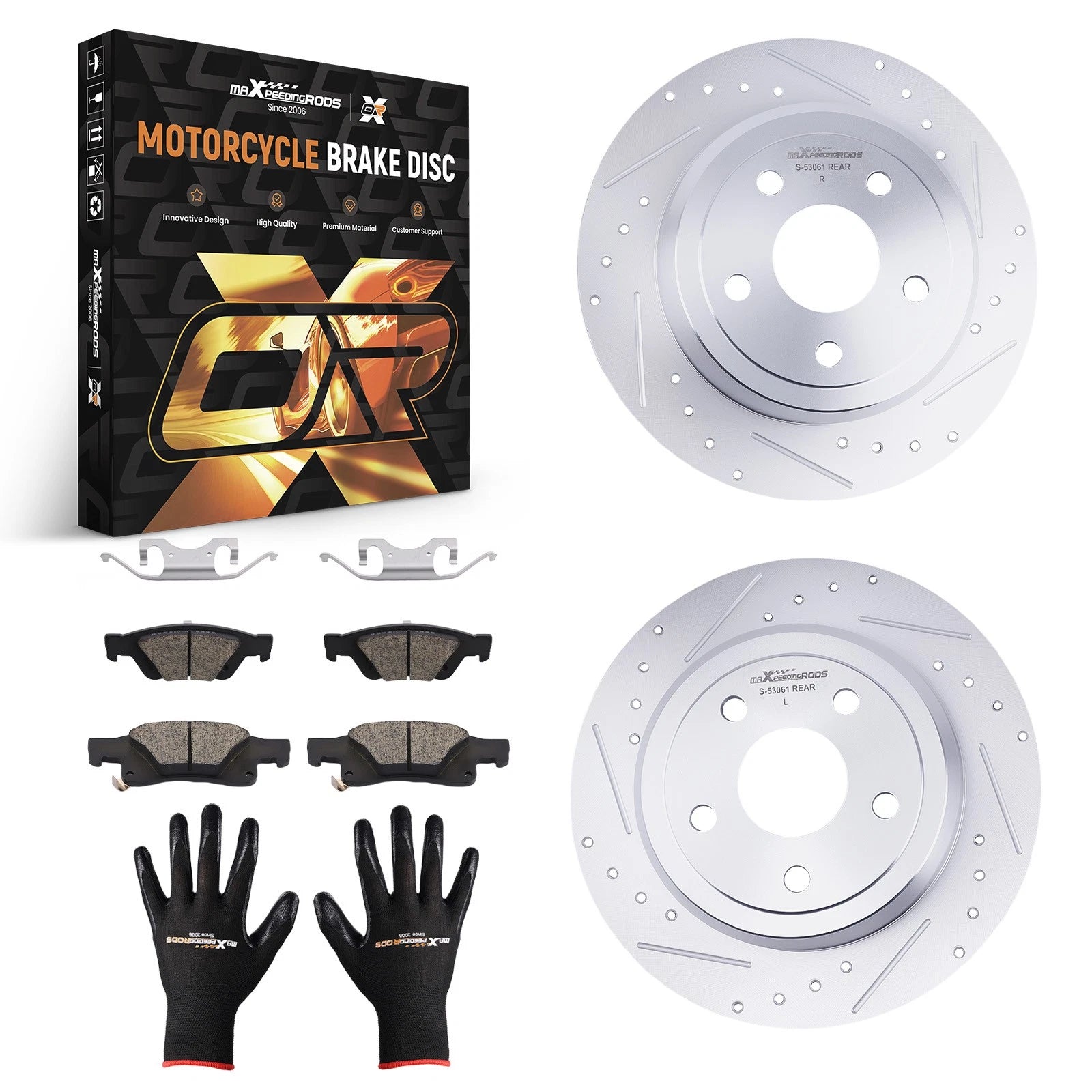 Set of 2 Rear Brake Rotors and Ceramic Pads for Jeep Grand Cherokee (2011–2020)