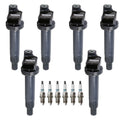 Set of 6 Ignition Coils & Platinum Spark Plugs for Highlander Sienna