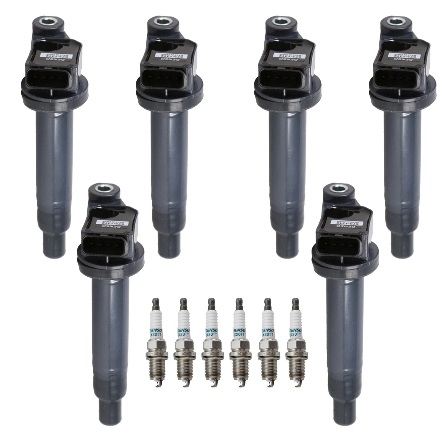 Set of 6 Ignition Coils & Platinum Spark Plugs for Highlander Sienna