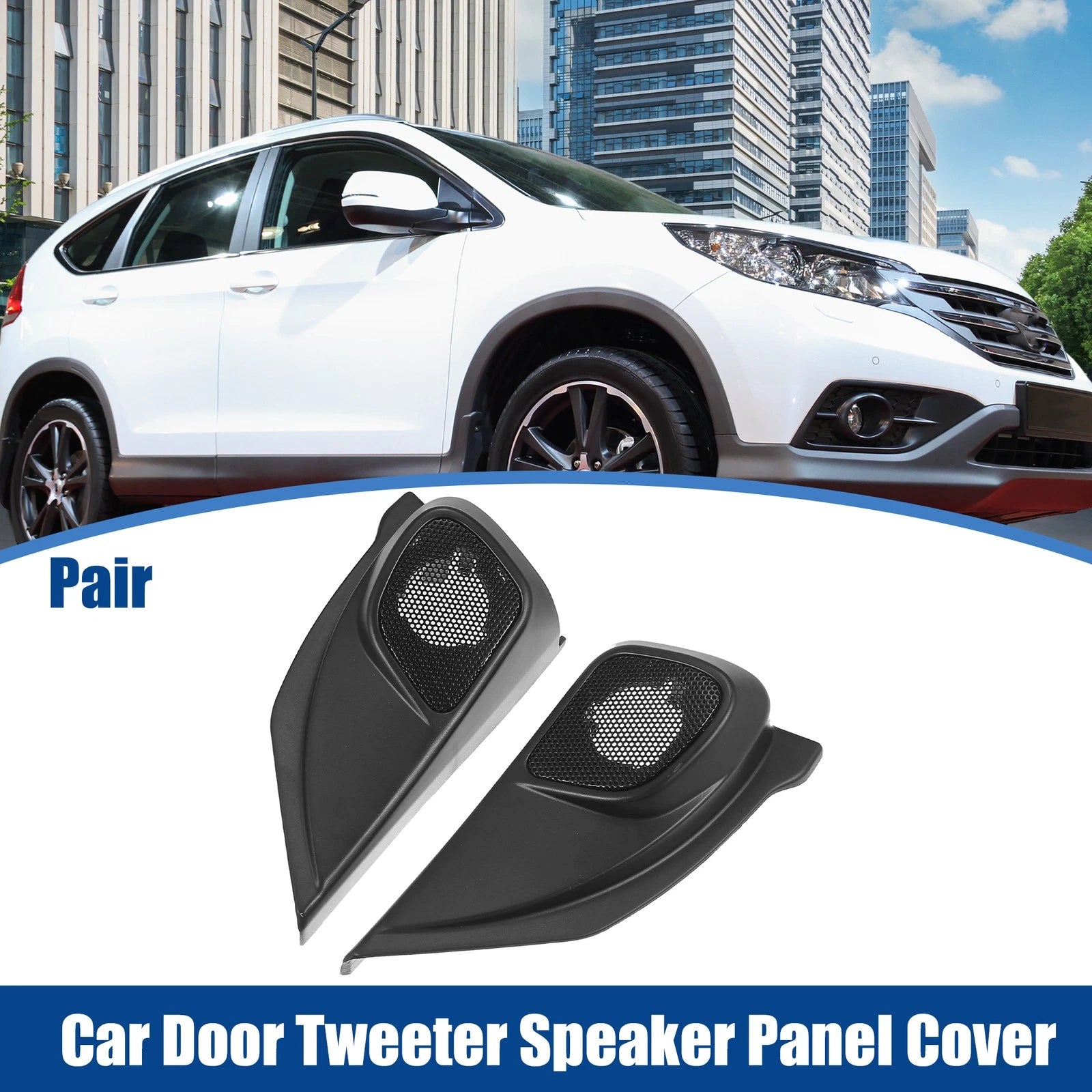 Pair Door Tweeter Speaker Panel Cover Trim for Honda CR-V (2012–2015) Black