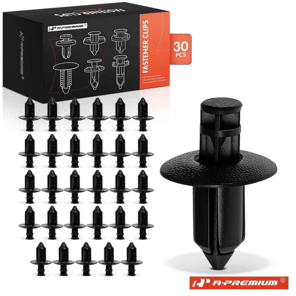 30 Pcs 8mm Nylon Cowl Retainer Fasteners for Honda Acura 
