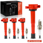 Set of 4 Ignition Coils & Iridium Platinum Spark Plugs for Honda CR-V Civic 