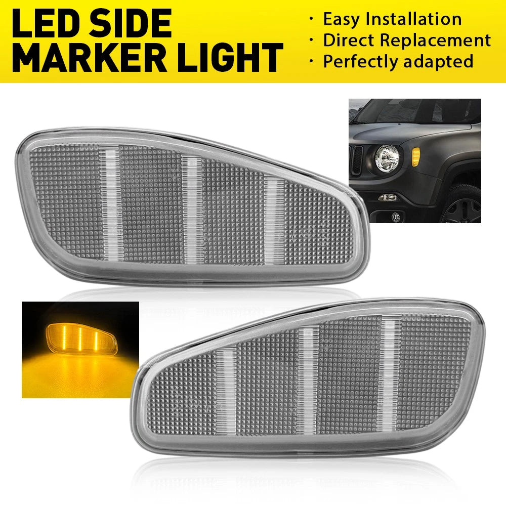 Fender Side Marker Light Turn Signal Lamp Amber for Jeep Renegade (2015–2022)