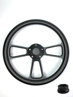 14 Inch Billet Steering Wheel Carbon Fiber Wrap for Universal Fit