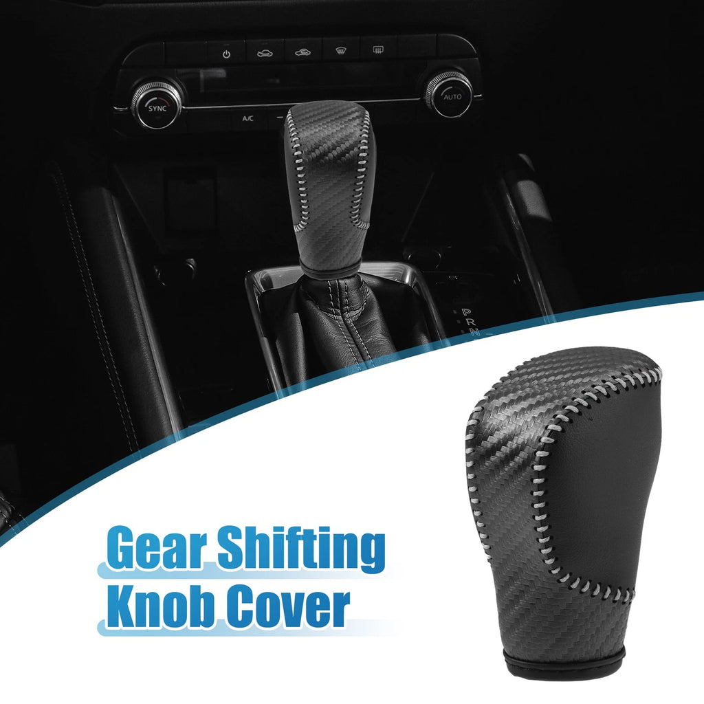 Gear Shift Head Knob Cover for Honda Civic (2022) Black Gray Stitches