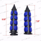 Custom Spike Hand Grips for Motorcycle (7/8" 22mm) Black Blue