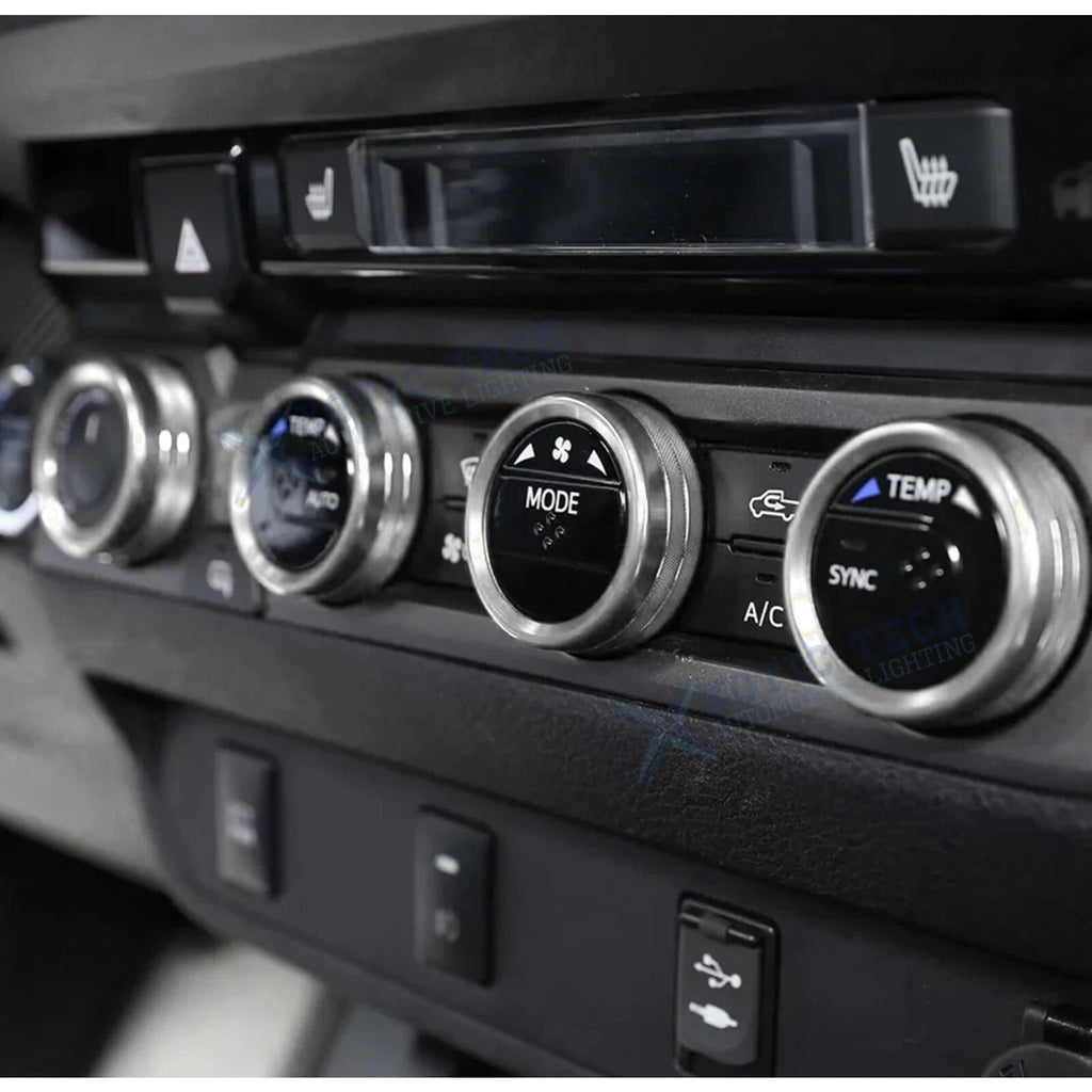 Silver AC Climate Control Ring Knob Trim Cover for Toyota Tacoma (2016–2023)