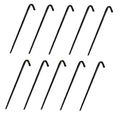 Set of 10 Hook Stakes 5/16" x 10" Steel for Tarp Outdoor Camping