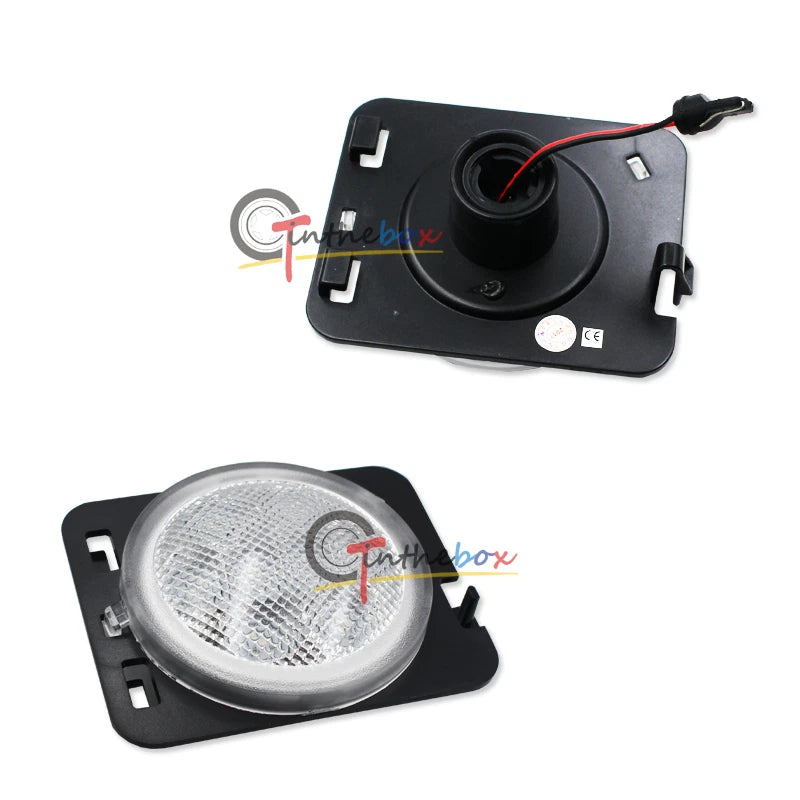 2X Clear LED Amber Side Marker Turn Signal Lights for Jeep Wrangler JK