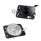 2X Clear LED Amber Side Marker Turn Signal Lights for Jeep Wrangler JK