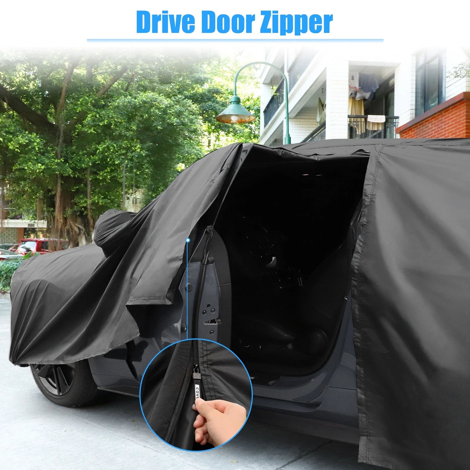 1 Pcs Waterproof Car Cover for Chevy Camaro (2010–2021) with Zipper Black