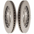2X Front Vented Drilled Dimpled Disc Brake Rotor for Audi R8 (OEM)