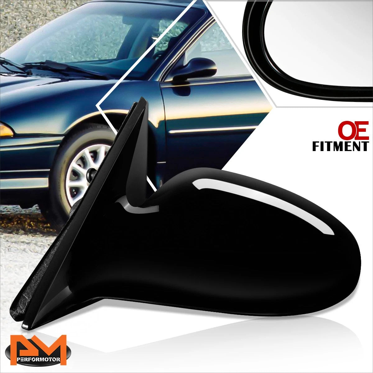Manual Side Rear View Door Mirror Left for Chrysler Concorde/LHS (1993–1997)
