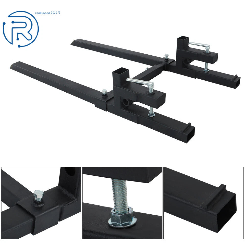 Clamp on Pallet Forks for Tractor Bucket Loader Skid Steer (2000 lbs)