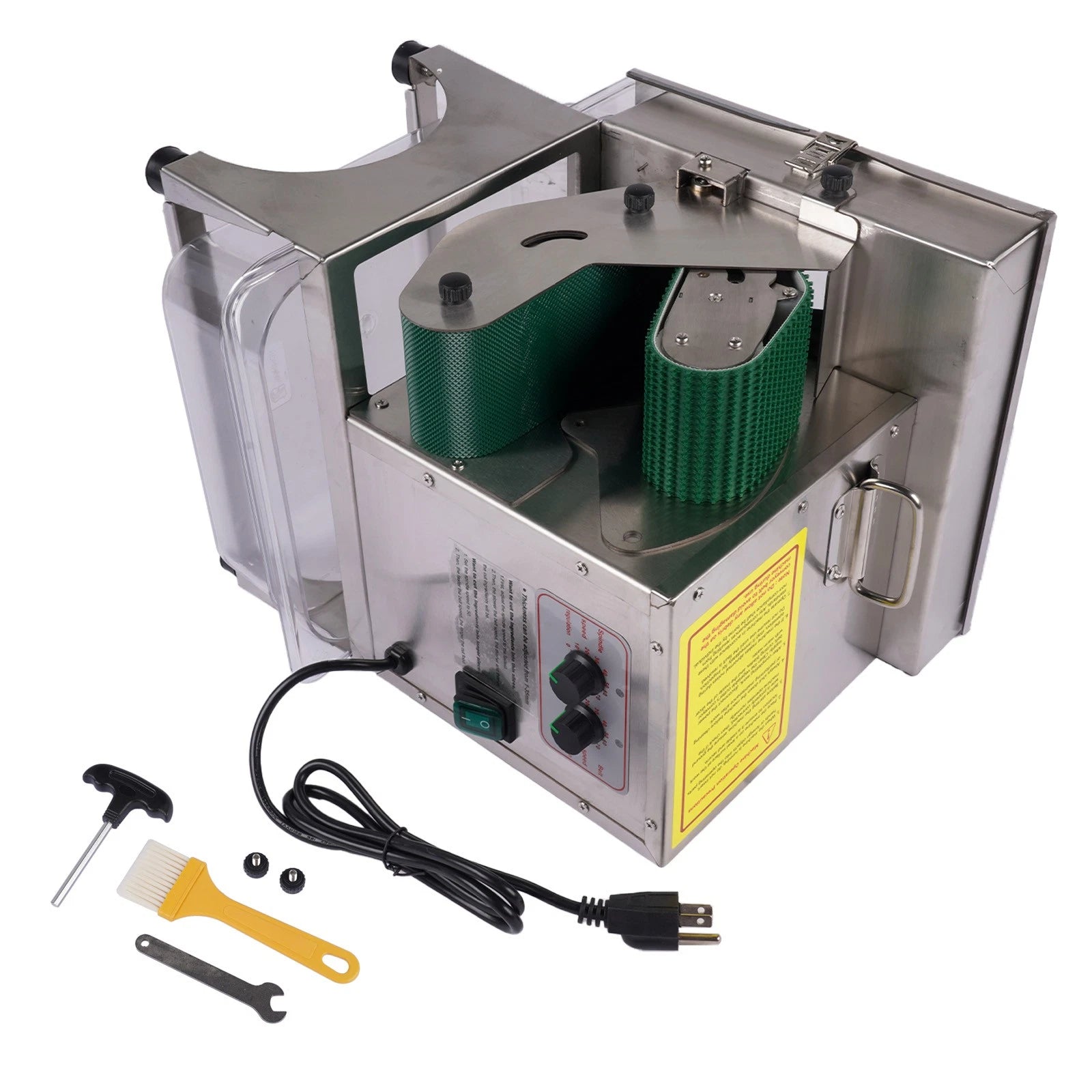 Commercial Electric Veg Fruit Slicer 200W Conveyor Belt 110V (1-35mm)