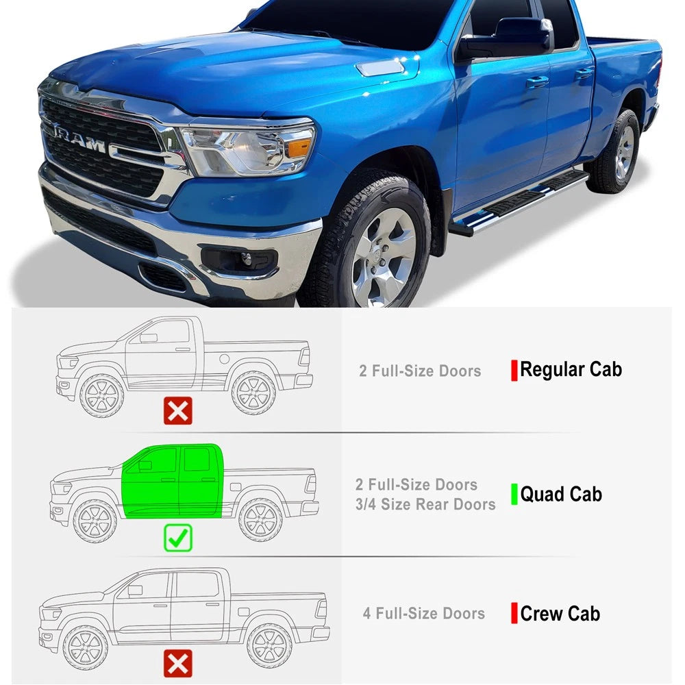Chrome OE Style Running Boards for Dodge Ram 1500 (2019-2026)