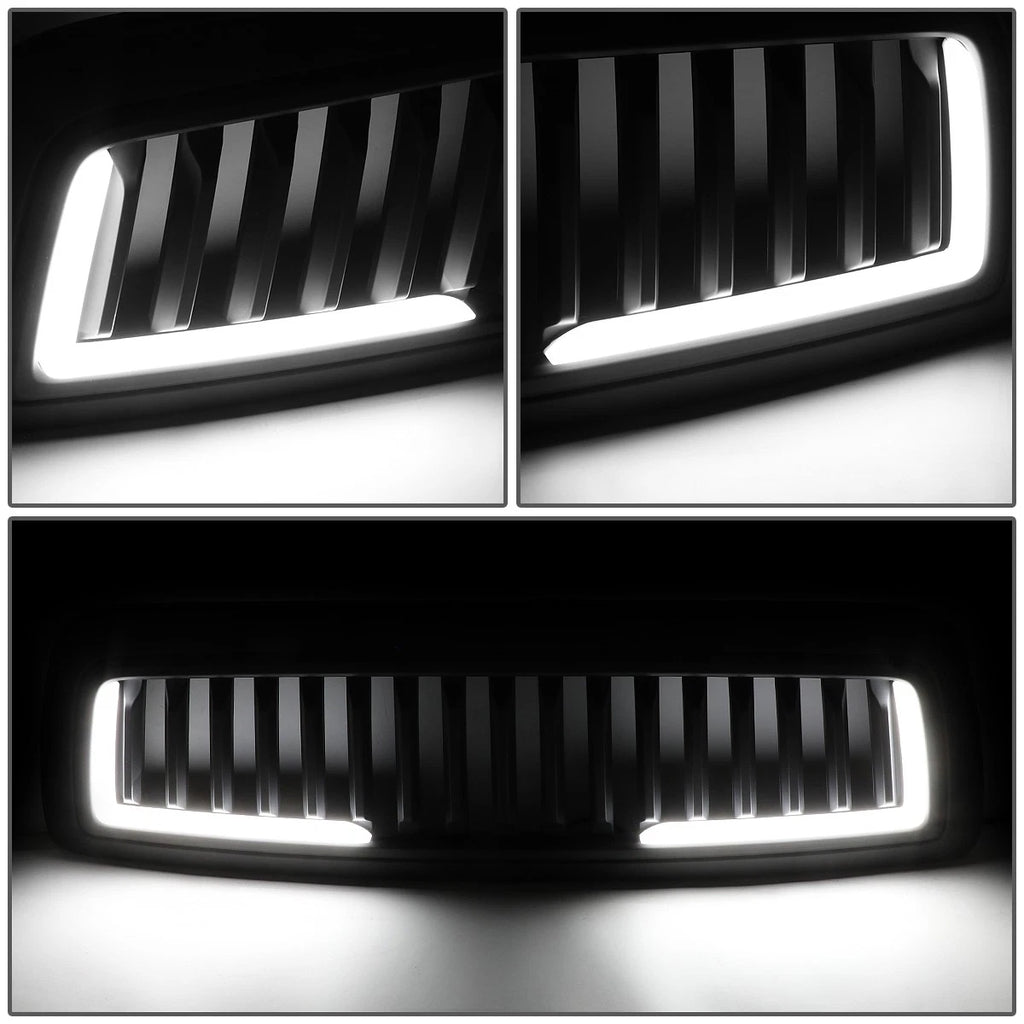 LED Vertical Slat Matte Front Hood Grille Frame for Dodge Ram 1500 (2009–2012)