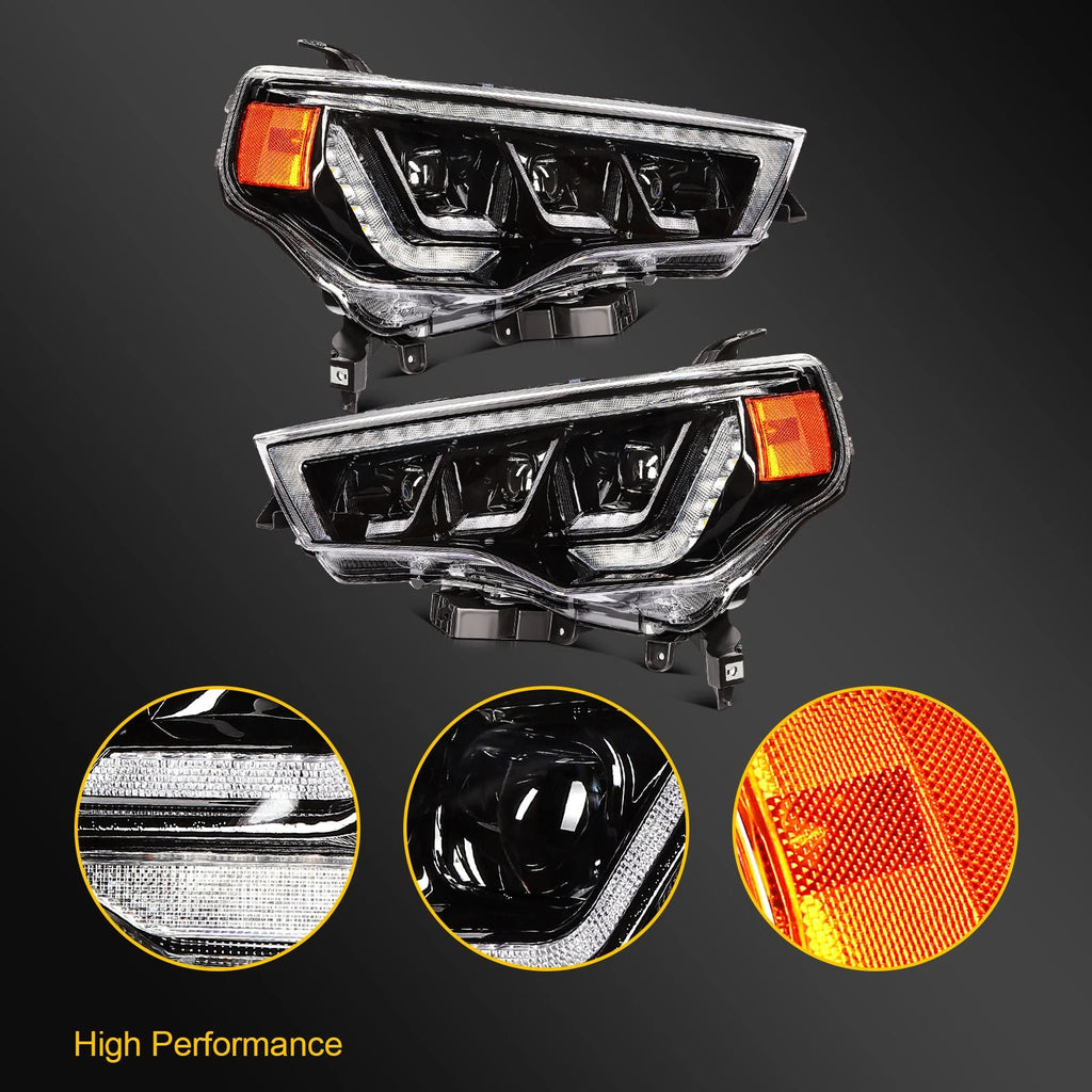 LED Headlight Assembly Pair for Toyota 4Runner (2014–2023)